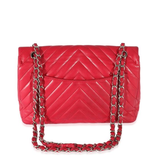 Chanel Pink Lambskin Chevron Jumbo Single Flap Bag - Picture 3 of 8
